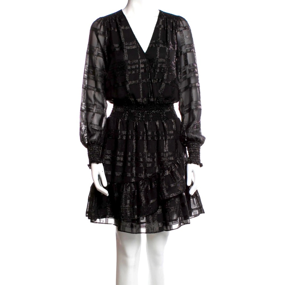 Michael Kors Plaid Ruffled Jacquard Dress • Size L